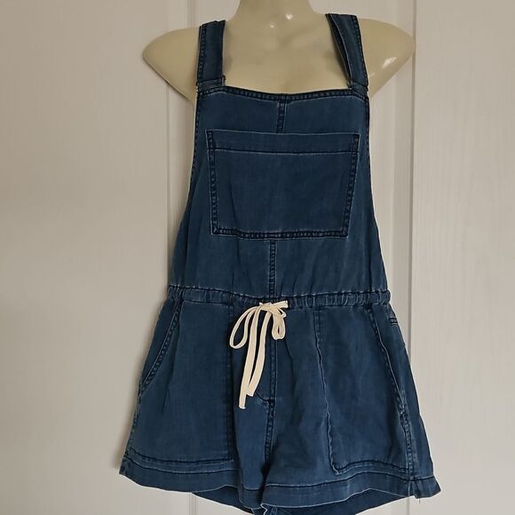 Blue Denim Overalls with Drawstring - Picture 15 of 16